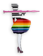 Bazooka Jo Rainbow Miniature - Original Wall Sculpture - SOLD by artist Lhouette - Wyecliffe Galleries