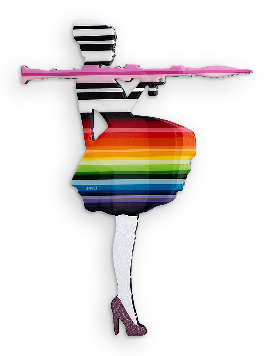 Bazooka Jo Rainbow Miniature  - Original Wall Sculpture - SOLD Lhouette Loose