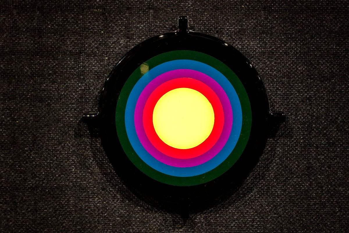 Bazooka Jo Rainbow Striped Miniature Two Part Wall Sculpture - Original - SOLD by artist Lhouette - Wyecliffe Galleries