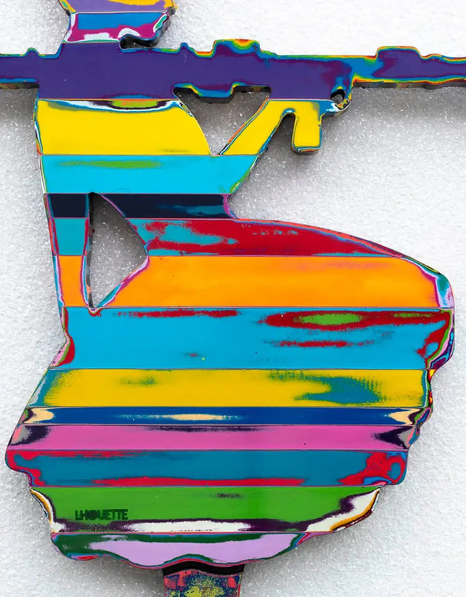 Bazooka Jo - Scratched Back Framed Sculpture - Original - SOLD by artist Lhouette - Wyecliffe Galleries