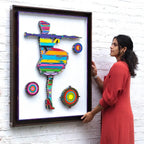 Bazooka Jo - Scratched Back Framed Sculpture - Original - SOLD by artist Lhouette - Wyecliffe Galleries