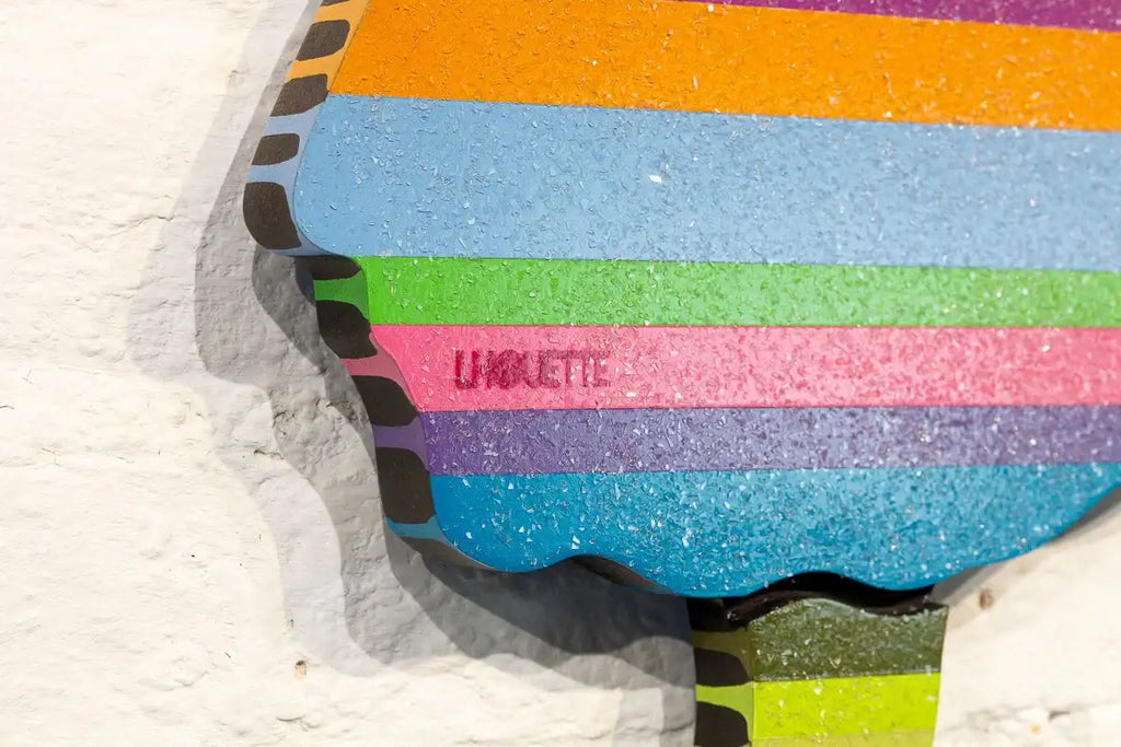 Bazooka Jo Striped - 2 piece Mini Wall Sculpture - Original - SOLD by artist Lhouette - Wyecliffe Galleries