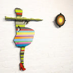 Bazooka Jo Striped - 2 piece Mini Wall Sculpture - Original - SOLD by artist Lhouette - Wyecliffe Galleries