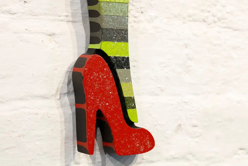 Bazooka Jo Striped - 2 piece Mini Wall Sculpture - Original - SOLD by artist Lhouette - Wyecliffe Galleries