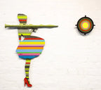 Bazooka Jo Striped - 2 piece Mini Wall Sculpture - Original - SOLD by artist Lhouette - Wyecliffe Galleries