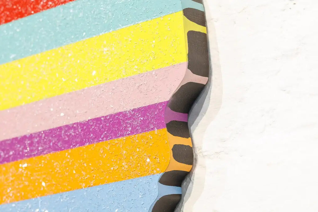 Bazooka Jo Striped - 2 piece Mini Wall Sculpture - Original - SOLD by artist Lhouette - Wyecliffe Galleries