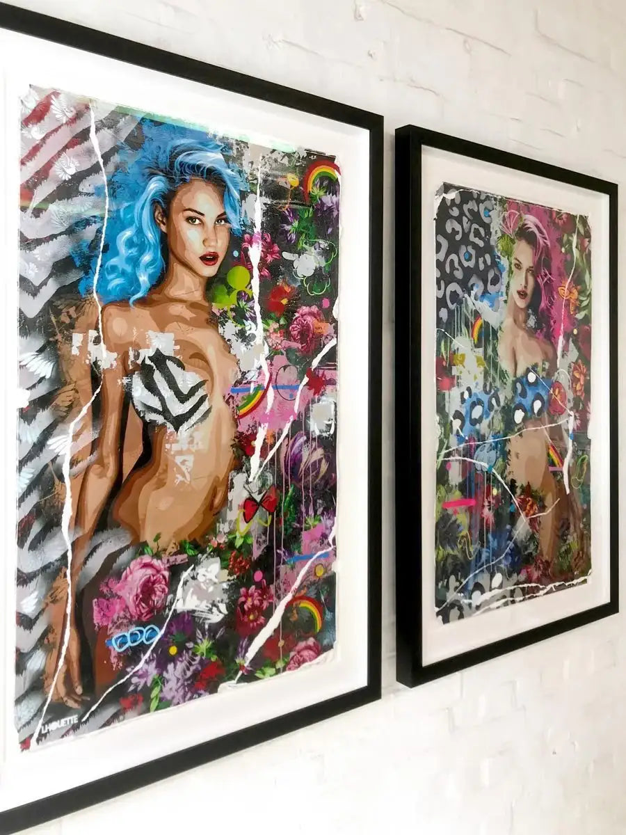 Beautiful Species, Blue and Pink - Matching Edition SET by artist Lhouette - Wyecliffe Galleries