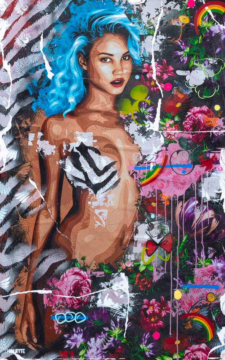 Beautiful Species, Blue - Boutique Edition by artist Lhouette - Wyecliffe Galleries