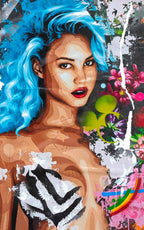 Beautiful Species, Blue - Boutique Edition by artist Lhouette - Wyecliffe Galleries