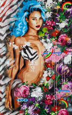 Beautiful Species - Blue - Original - SOLD by artist Lhouette - Wyecliffe Galleries