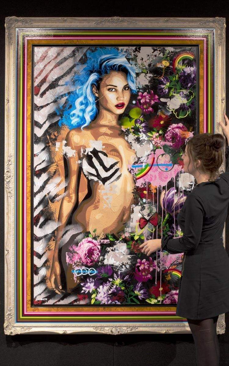 Beautiful Species - Blue - Original - SOLD by artist Lhouette - Wyecliffe Galleries