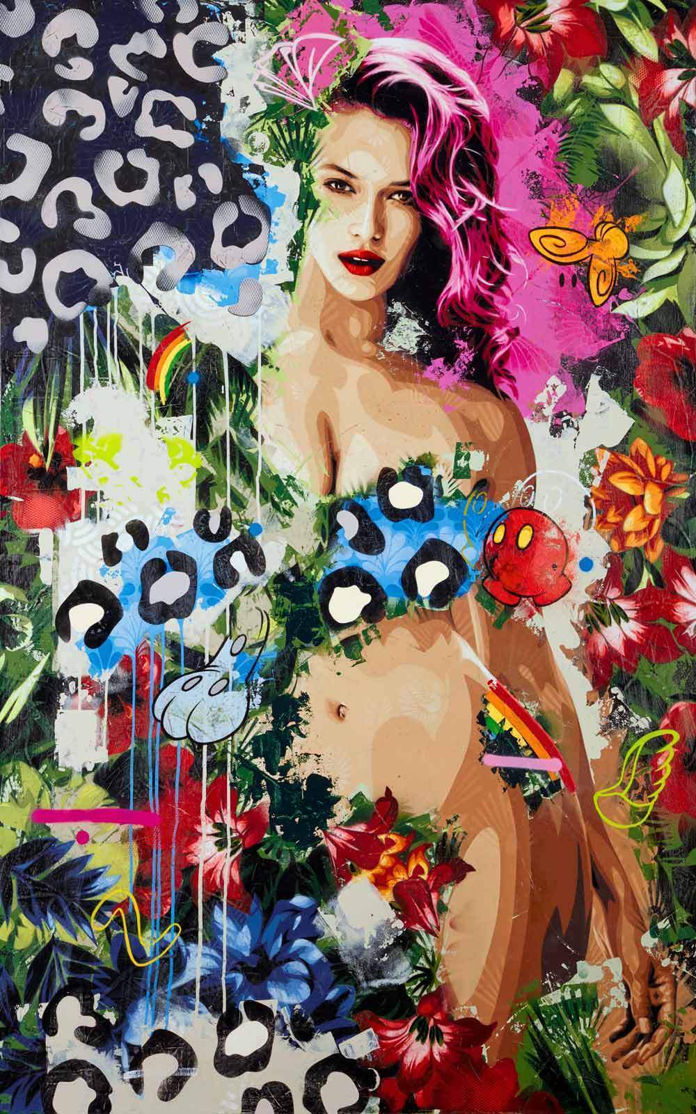 Beautiful Species - Pink - Original - SOLD by artist Lhouette - Wyecliffe Galleries