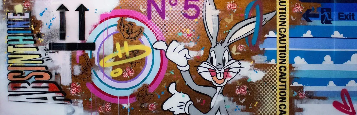 Bugs Bunny Pop Collage - Original - SOLD by artist Lhouette - Wyecliffe Galleries