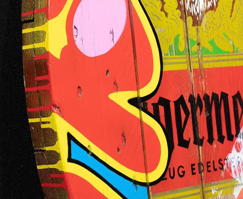 Cable Drum - Hulk - Original - SOLD by artist Lhouette - Wyecliffe Galleries