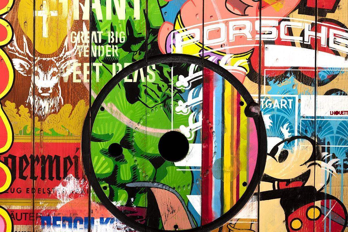 Cable Drum - Hulk - Original - SOLD by artist Lhouette - Wyecliffe Galleries