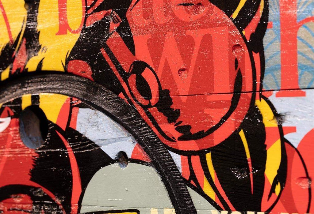 Cable Drum - Iron Man - SOLD by artist Lhouette - Wyecliffe Galleries