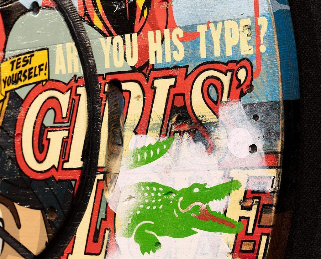 Cable Drum - Iron Man - SOLD by artist Lhouette - Wyecliffe Galleries