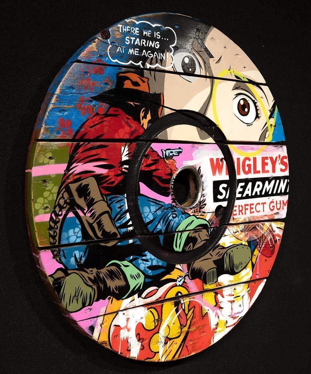 Cable Drum - Martyrdom - Original - SOLD by artist Lhouette - Wyecliffe Galleries