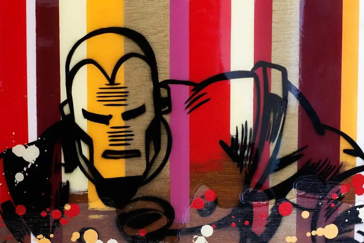 Colour Crate - Iron Man - ORIGINAL - SOLD by artist Lhouette - Wyecliffe Galleries