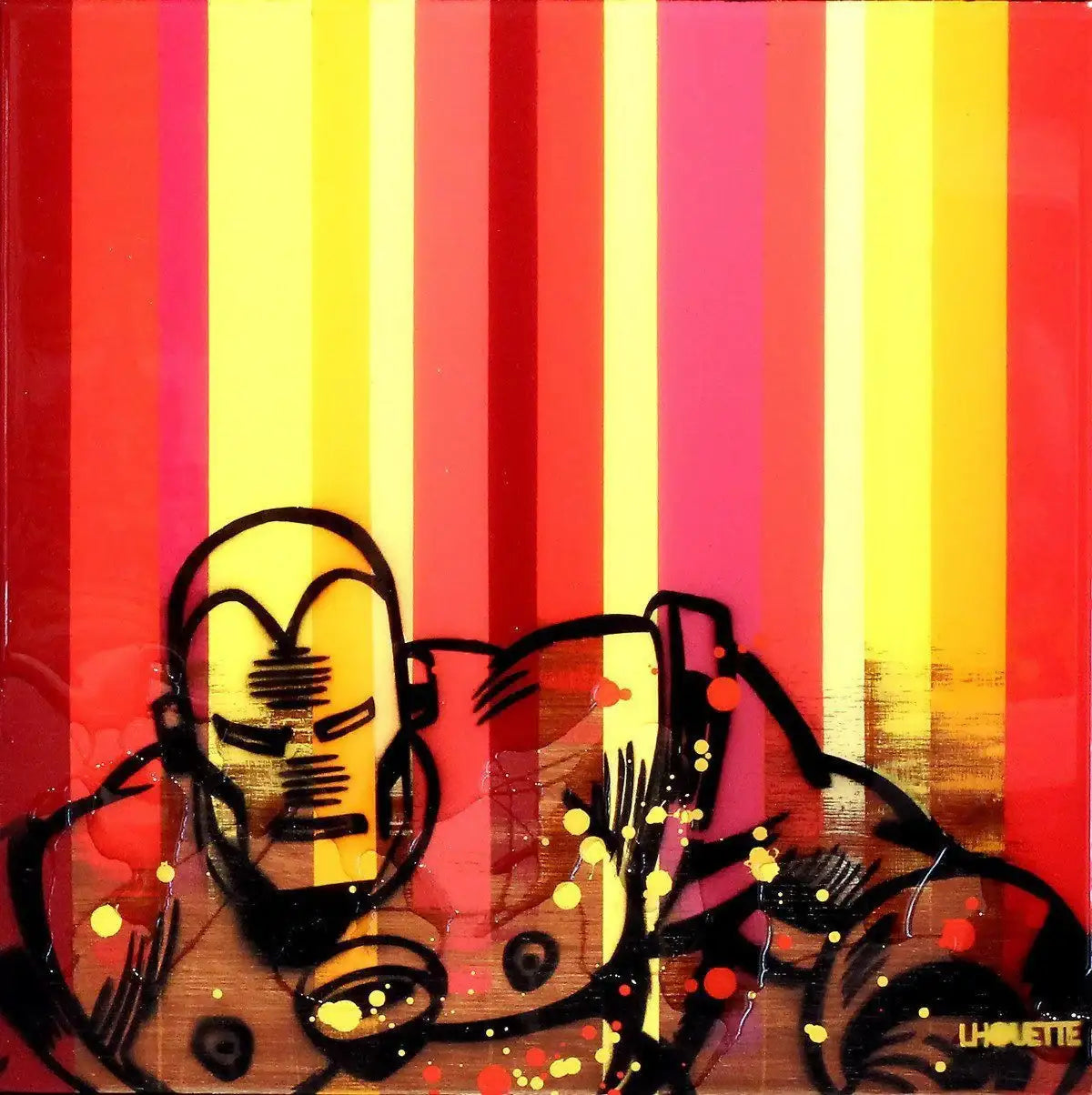 Colour Crate - Iron Man - SOLD by artist Lhouette - Wyecliffe Galleries
