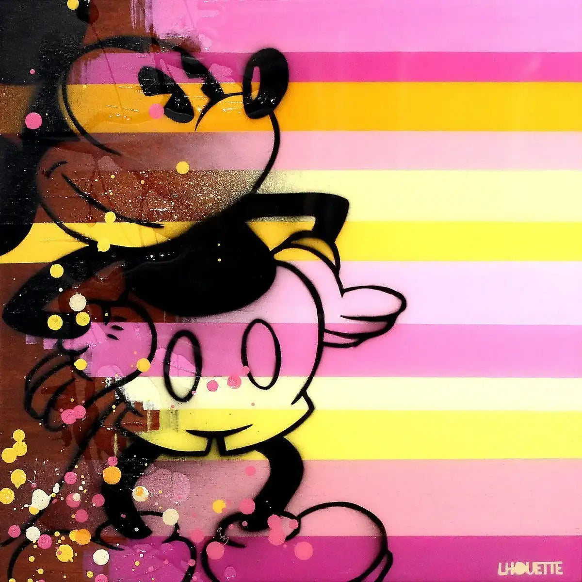 Colour Crate - Pink Mickey - SOLD by artist Lhouette - Wyecliffe Galleries