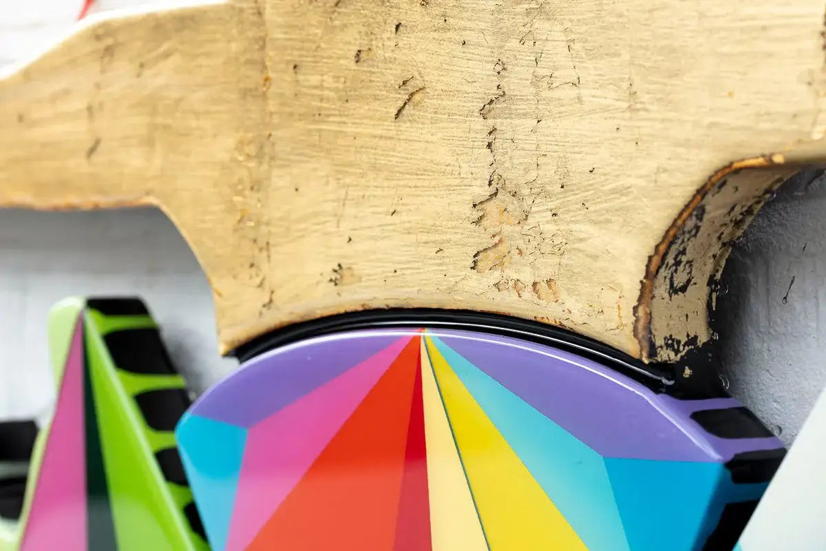 Drop the Bomb - Geo Prism, Gold Gild - Original Wall Sculpture - SOLD by artist Lhouette - Wyecliffe Galleries