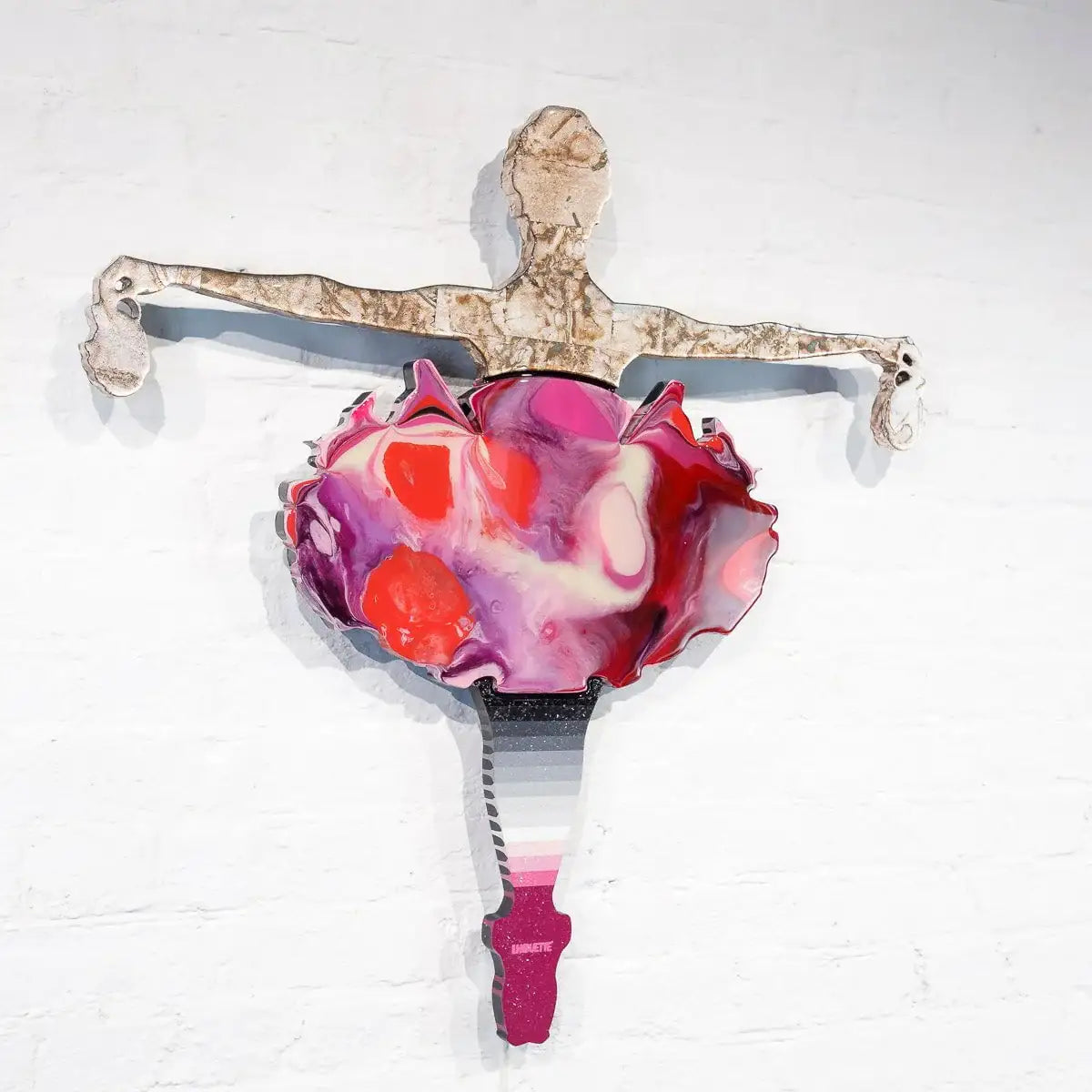 Drop The Bomb Marbled - Miniature Wall Sculpture - Original - SOLD by artist Lhouette - Wyecliffe Galleries