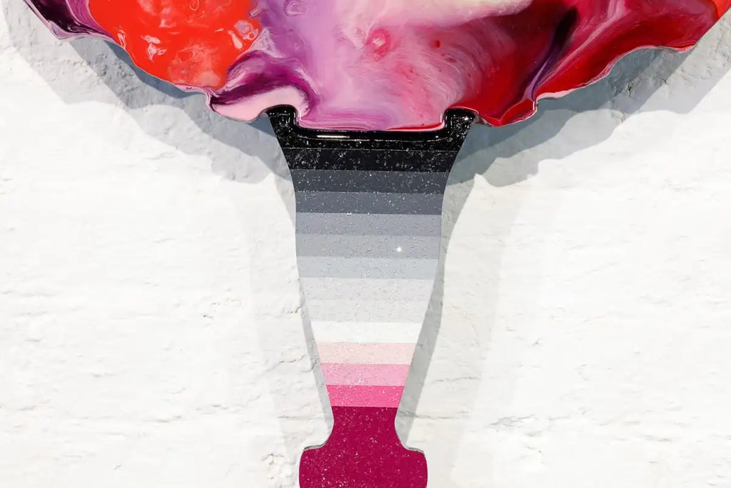 Drop The Bomb Marbled - Miniature Wall Sculpture - Original - SOLD by artist Lhouette - Wyecliffe Galleries