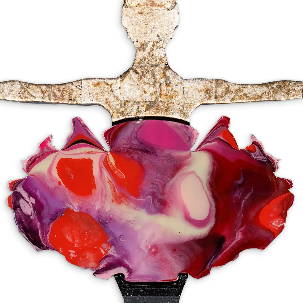 Drop The Bomb Marbled - Miniature Wall Sculpture - Original - SOLD by artist Lhouette - Wyecliffe Galleries