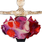 Drop The Bomb Marbled - Miniature Wall Sculpture - Original - SOLD by artist Lhouette - Wyecliffe Galleries