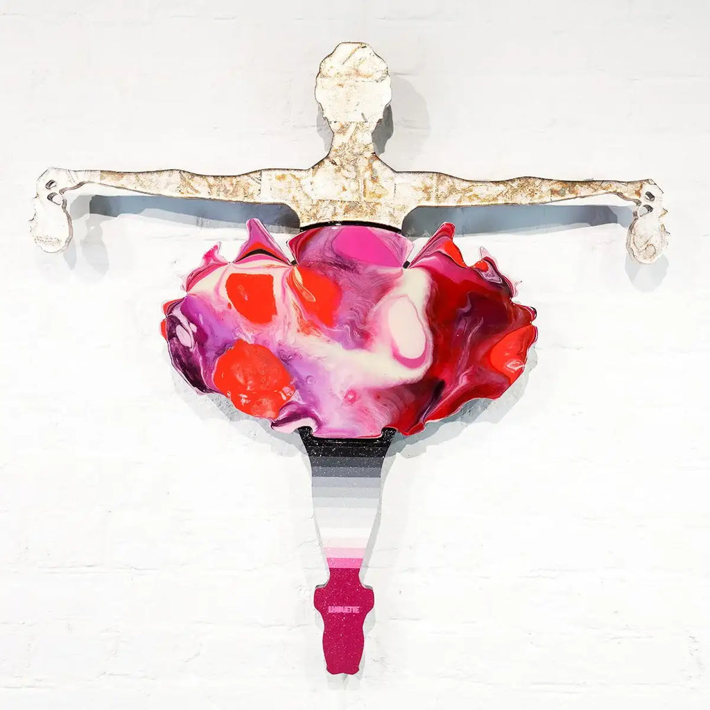 Drop The Bomb Marbled - Miniature Wall Sculpture - Original - SOLD by artist Lhouette - Wyecliffe Galleries