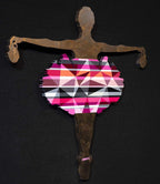 Drop the Bomb Miniature - Pink Geometric Original Wall Sculpture - SOLD by artist Lhouette - Wyecliffe Galleries