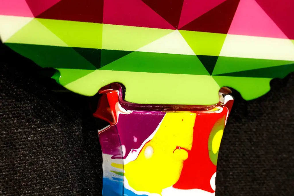 Drop The Bomb Marbled Miniature Wall Sculpture - Original SOLD by artist Lhouette - Wyecliffe Galleries