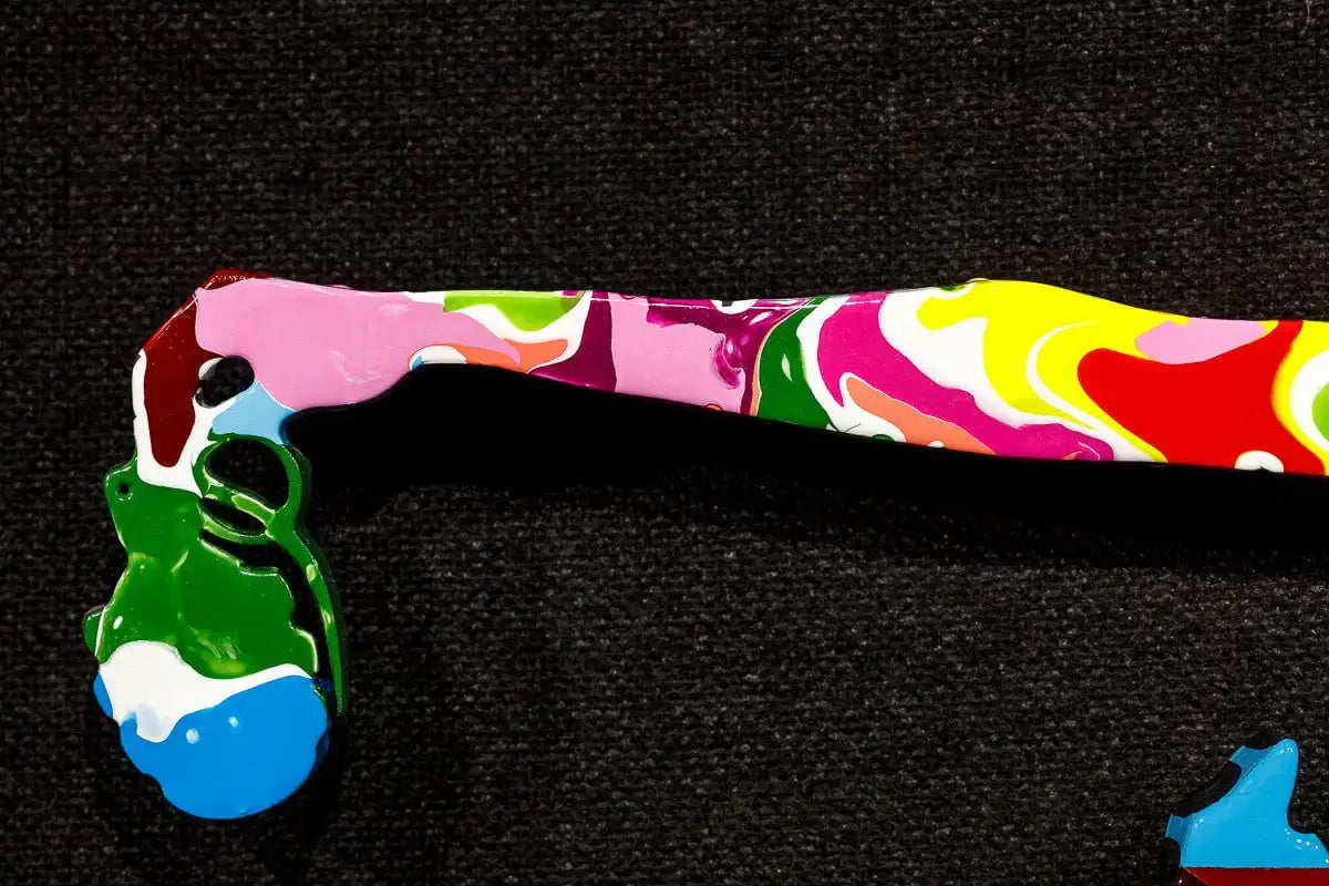 Drop The Bomb Marbled Miniature Wall Sculpture - Original SOLD by artist Lhouette - Wyecliffe Galleries