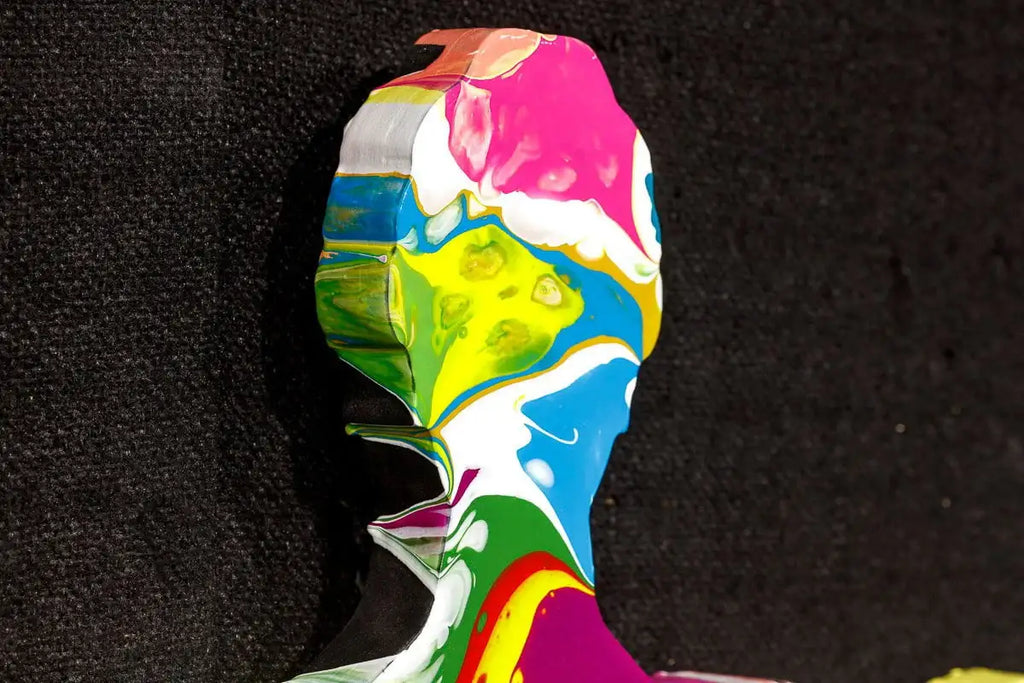 Drop The Bomb Marbled Miniature Wall Sculpture - Original SOLD by artist Lhouette - Wyecliffe Galleries