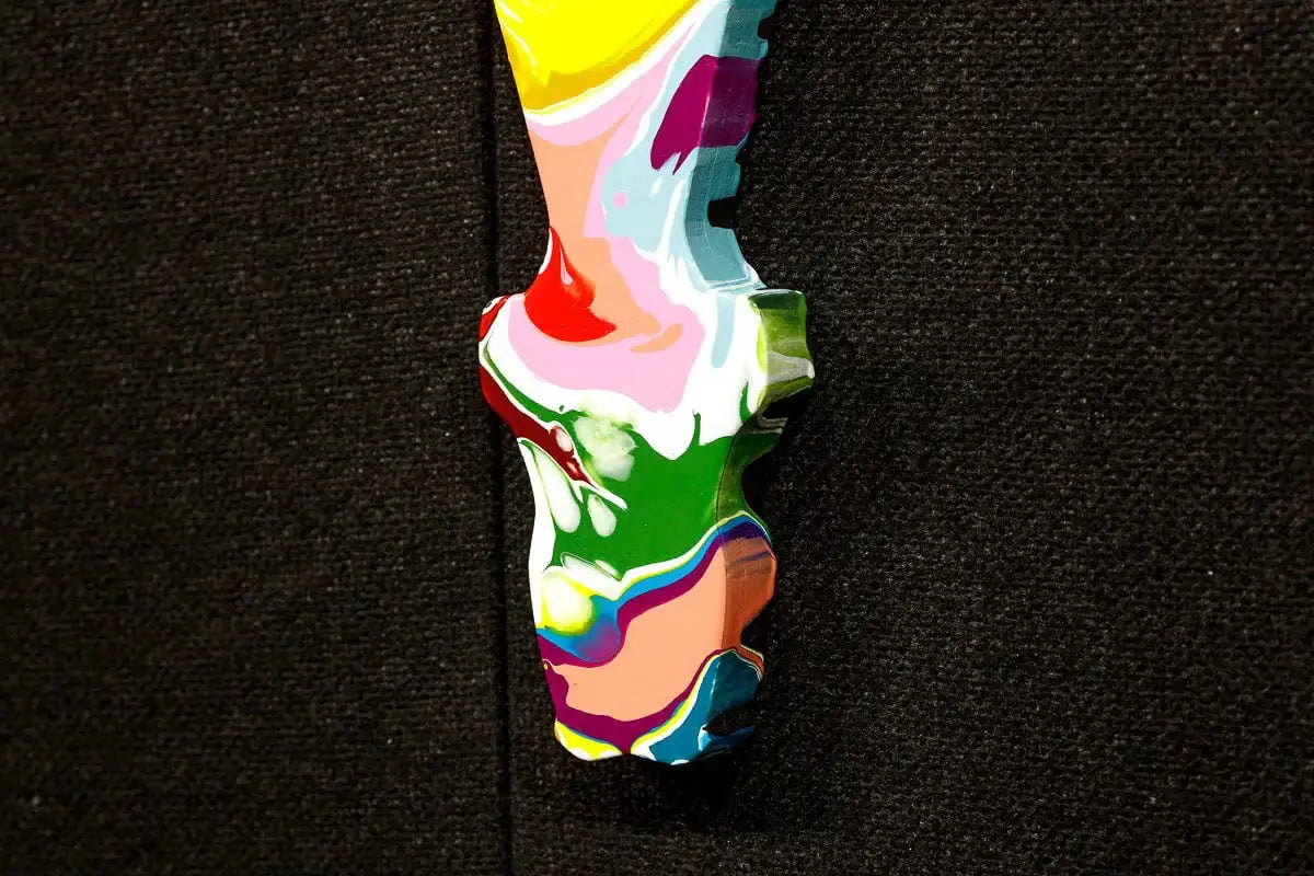 Drop The Bomb Marbled Miniature Wall Sculpture - Original SOLD by artist Lhouette - Wyecliffe Galleries