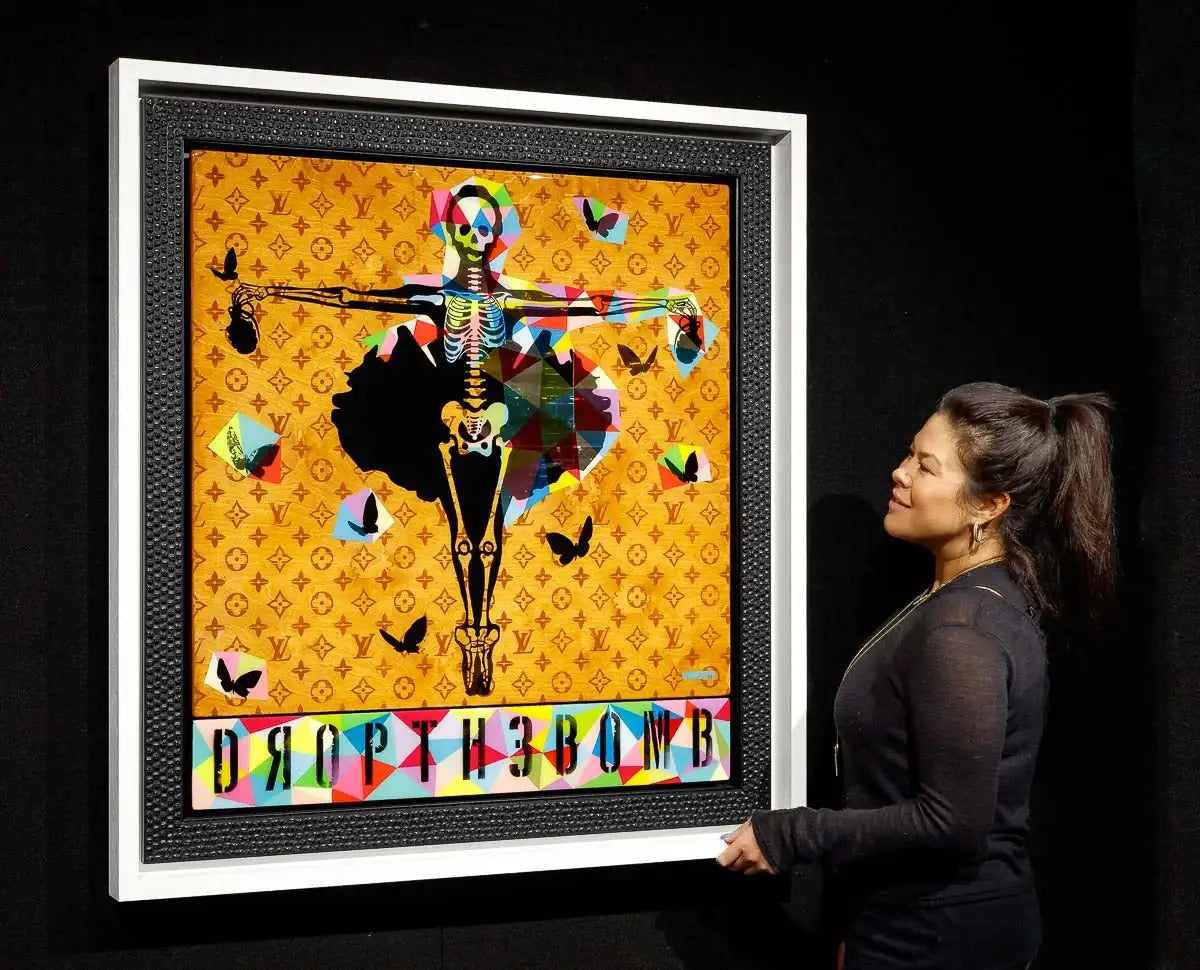 Drop The Bomb - SkeLhouette - Geometric - SOLD by artist Lhouette - Wyecliffe Galleries