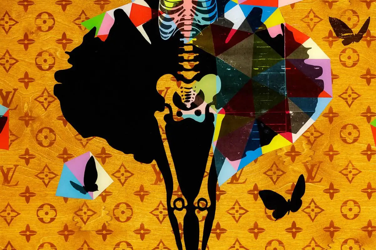 Drop The Bomb - SkeLhouette - Geometric - SOLD by artist Lhouette - Wyecliffe Galleries