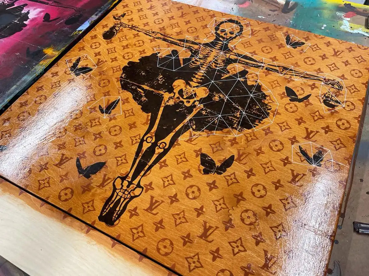 Drop The Bomb - SkeLhouette - Geometric - SOLD by artist Lhouette - Wyecliffe Galleries