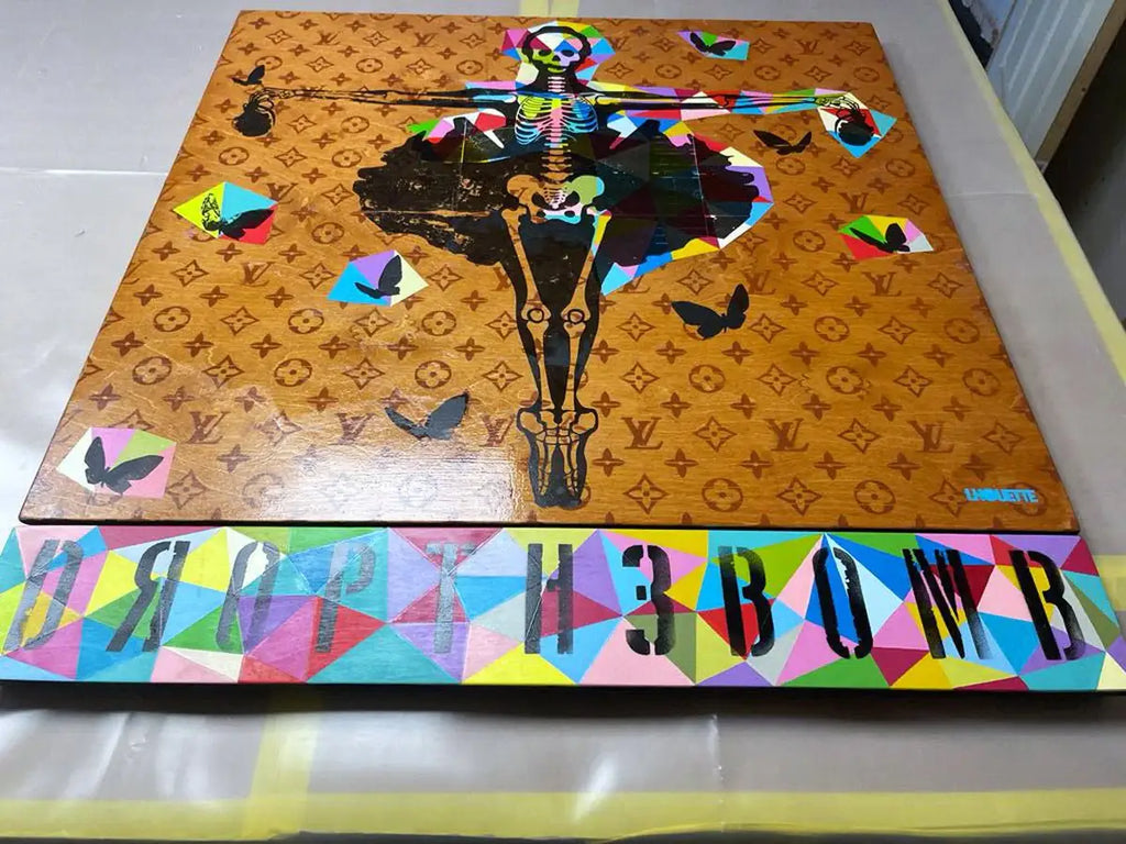 Drop The Bomb - SkeLhouette - Geometric - SOLD by artist Lhouette - Wyecliffe Galleries