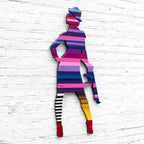 Duck Hunt Four Part Medium Wall Sculpture - Purple Striped - SOLD by artist Lhouette - Wyecliffe Galleries