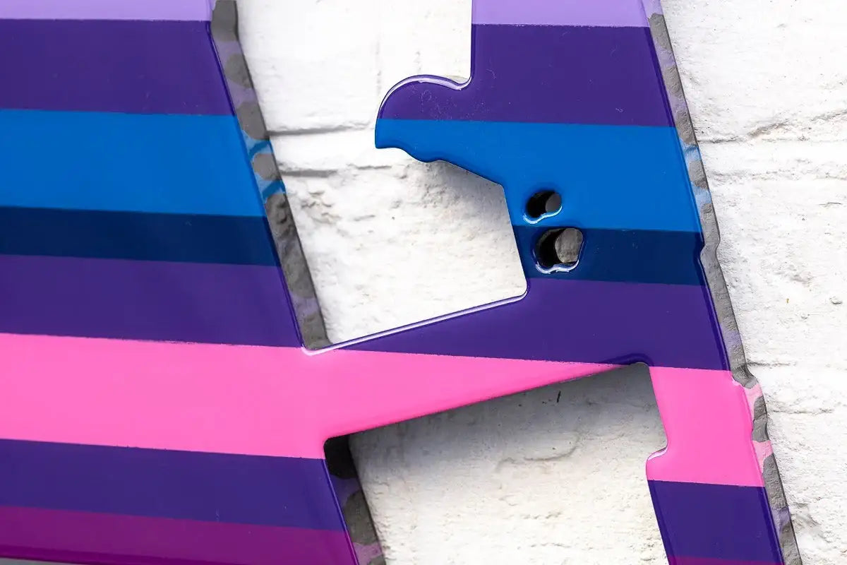 Duck Hunt Four Part Medium Wall Sculpture - Purple Striped - SOLD by artist Lhouette - Wyecliffe Galleries