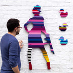 Duck Hunt Four Part Medium Wall Sculpture - Purple Striped - SOLD by artist Lhouette - Wyecliffe Galleries