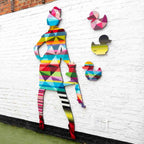 Duck Hunt Four Part XL Wall Sculpture - Geometric Striped - SOLD by artist Lhouette - Wyecliffe Galleries