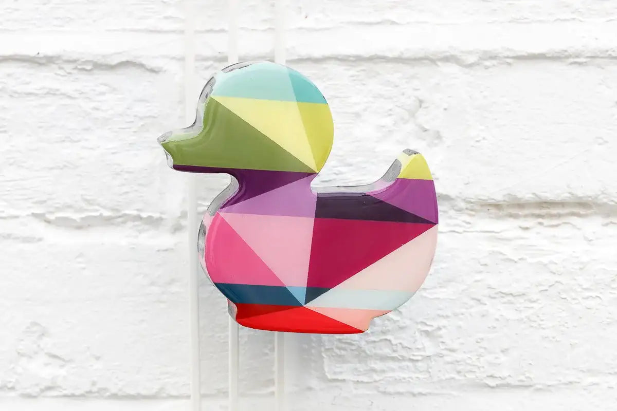 Duck Hunt Geometric & Rose Gold - Mini Wall Sculpture - Original - SOLD by artist Lhouette - Wyecliffe Galleries