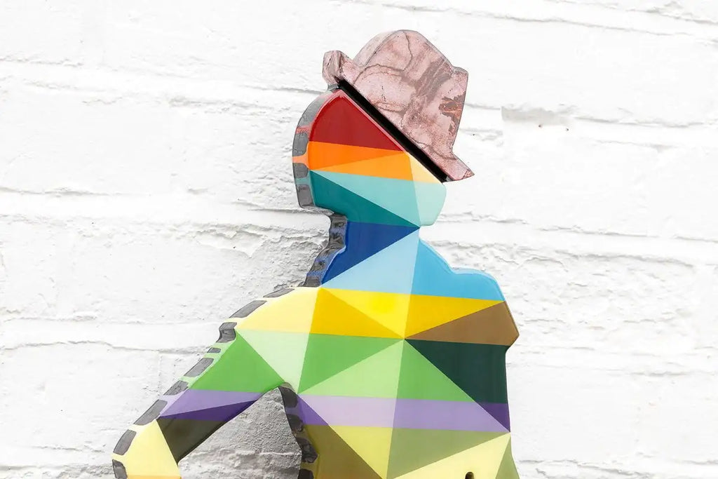 Duck Hunt Geometric & Rose Gold - Mini Wall Sculpture - Original - SOLD by artist Lhouette - Wyecliffe Galleries