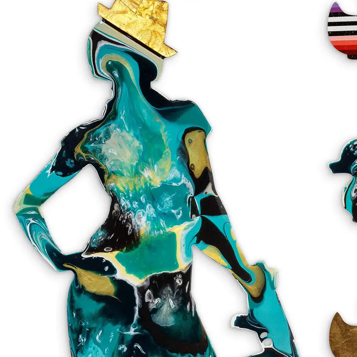 Duck Hunt Marbled - 4 piece Medium Wall Sculpture - Original - SOLD by artist Lhouette - Wyecliffe Galleries