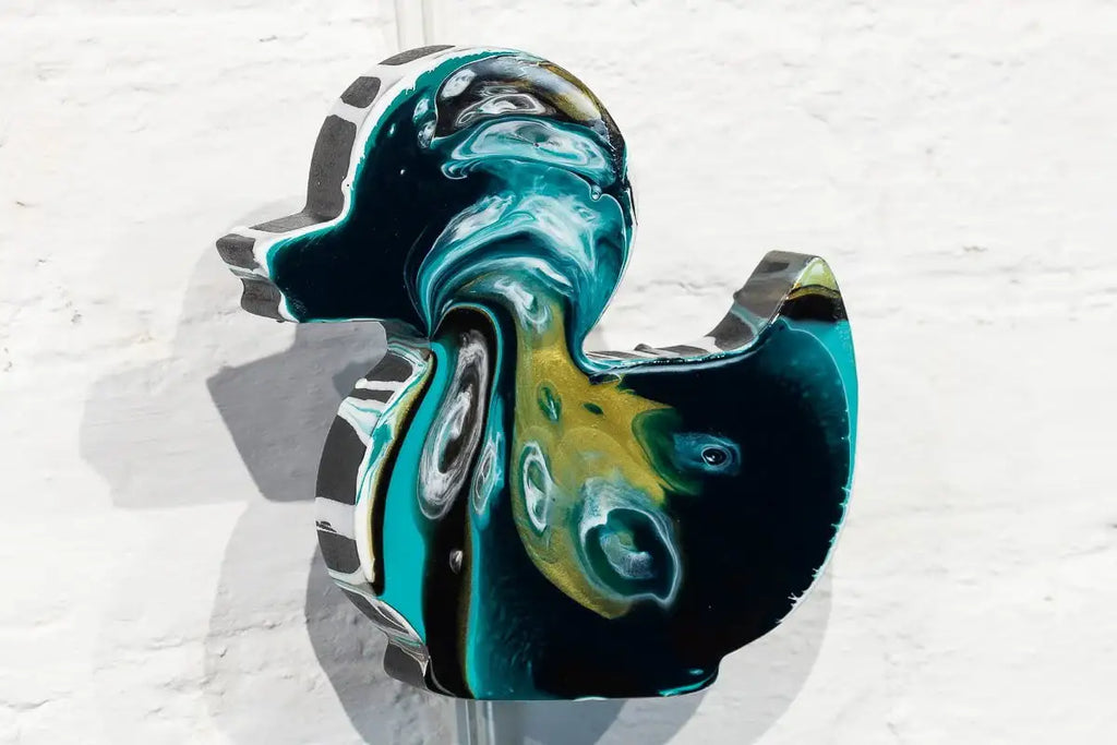 Duck Hunt Marbled - 4 piece Medium Wall Sculpture - Original - SOLD by artist Lhouette - Wyecliffe Galleries