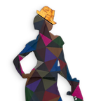 Duck Hunt Medium Dark Geo - Original Wall Sculpture - SOLD by artist Lhouette - Wyecliffe Galleries