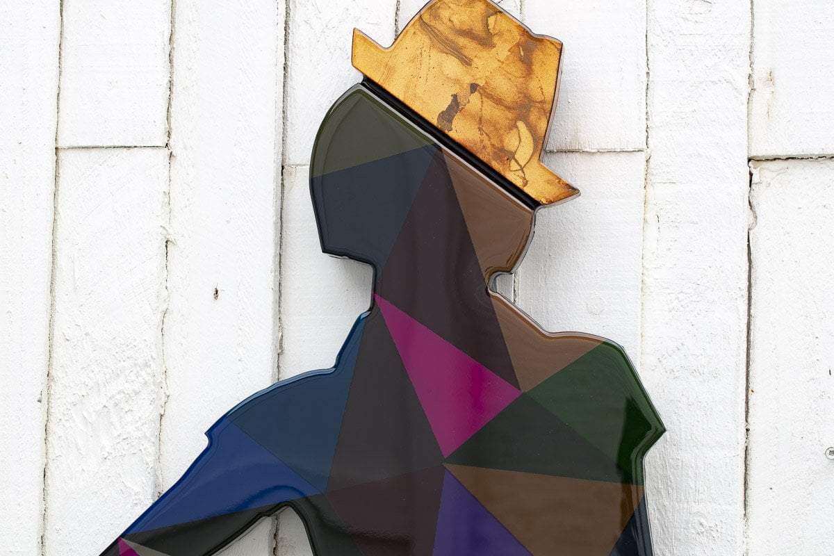 Duck Hunt Medium Dark Geo - Original Wall Sculpture - SOLD by artist Lhouette - Wyecliffe Galleries